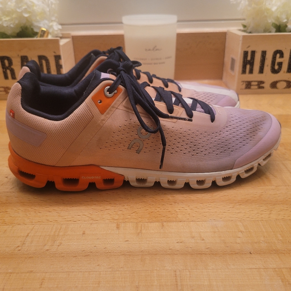 On cloud Running Women's Athletic Shoes - Orange, Pink, and White